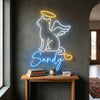 Angel Cat Neon Sign Custom, Name Halo Wings LED Light, Pet Memorial Decor