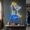 Angel Cat Neon Sign Custom, Name Halo Wings LED Light, Pet Memorial Decor