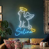 Angel Cat Neon Sign Custom, Name Halo Wings LED Light, Pet Memorial Decor
