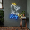 Angel Cat Neon Sign Custom, Name Halo Wings LED Light, Pet Memorial Decor