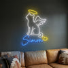 Angel Cat Neon Sign Custom, Name Halo Wings LED Light, Pet Memorial Decor