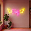 Angel Wings Neon Sign Custom, Name Wings LED Light, Girls Room Wall Decor