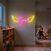 Angel Wings Neon Sign Custom, Name Wings LED Light, Girls Room Wall Decor
