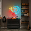Automotive Neon Sign Custom, Name Wheel LED Light, Garage Man Cave Auto Decor