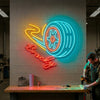 Automotive Neon Sign Custom, Name Wheel LED Light, Garage Man Cave Auto Decor