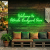 Backyard Neon Sign Custom, Welcome LED Light, Patio Outdoor Bar Wall Decor