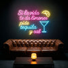 Bar & Grill Neon Sign - Personalized Tequila Quote Pink Blue
