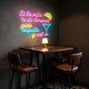 Bar & Grill Neon Sign - Personalized Tequila Quote Pink Blue