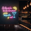 Bar & Grill Neon Sign - Personalized Tequila Quote Pink Blue