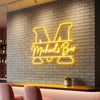 Bar Neon Sign Custom, Name Beer Mug LED Light, Home Bar Man Cave Wall Decor