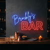 Bar Neon Sign Custom, Name Block Letter LED Light, Home Bar Wall Decor