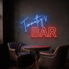 Bar Neon Sign Custom, Name Block Letter LED Light, Home Bar Wall Decor