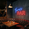 Bar Neon Sign Custom, Name Block Letter LED Light, Home Bar Wall Decor