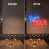Bar Neon Sign Custom, Name Block Letter LED Light, Home Bar Wall Decor