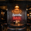 Bar Neon Sign Custom, Name Cowboy Hat LED Light, Western Bar Decor