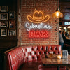 Bar Neon Sign Custom, Name Cowboy Hat LED Light, Western Bar Decor
