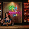 Bar Neon Sign Custom, Name Parrot Palm Tree LED Light, Tiki Home Bar Decor