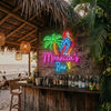 Bar Neon Sign Custom, Name Parrot Palm Tree LED Light, Tiki Home Bar Decor