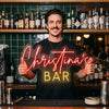 Bar Neon Sign Custom, Name Script LED Light, Home Bar Man Cave Wall Decor