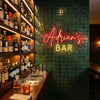 Bar Neon Sign Custom, Name Script LED Light, Home Bar Man Cave Wall Decor