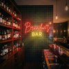 Bar Neon Sign Custom, Name Script LED Light, Home Bar Man Cave Wall Decor