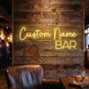 Bar Neon Sign Custom, Name Script LED Light, Lounge Wall Decor