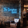 Bar Neon Sign Custom, Name Script LED Light, Lounge Wall Decor