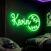 Baseball Neon Sign Custom, Name Ball LED Light, Boys Room Wall Decor