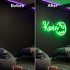 Baseball Neon Sign Custom, Name Ball LED Light, Boys Room Wall Decor