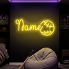 Baseball Neon Sign Custom, Name Ball LED Light, Boys Room Wall Decor