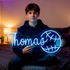 Baseball Neon Sign Custom, Name Ball LED Light, Boys Room Wall Decor