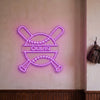 Baseball Neon Sign Custom, Name Bats LED Light, Boys Room Wall Decor