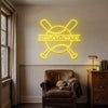 Baseball Neon Sign Custom, Name Bats LED Light, Boys Room Wall Decor