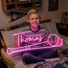 Baseball Neon Sign with Name, Bat Ball LED Light, Boys Room Wall Sports Decor