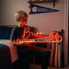 Baseball Neon Sign with Name, Bat Ball LED Light, Boys Room Wall Sports Decor