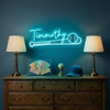 Baseball Neon Sign with Name, Bat Ball LED Light, Boys Room Wall Sports Decor