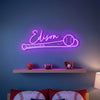 Baseball Neon Sign with Name, Bat Ball LED Light, Boys Room Wall Sports Decor