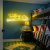 Baseball Neon Sign with Name, Bat Ball LED Light, Boys Room Wall Sports Decor