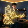 Baseball Neon Sign with Name, Player LED Light, Boys Room Wall Sports Decor