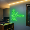 Baseball Neon Sign with Name, Player LED Light, Boys Room Wall Sports Decor