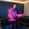 Baseball Neon Sign with Name, Player LED Light, Boys Room Wall Sports Decor