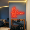 Baseball Neon Sign with Name, Player LED Light, Boys Room Wall Sports Decor