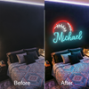 Baseball Neon Sign with Name, Stitch LED Light, Boys Room Wall Sports Decor