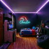 Baseball Neon Sign with Name, Stitch LED Light, Boys Room Wall Sports Decor