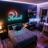 Baseball Neon Sign with Name, Stitch LED Light, Boys Room Wall Sports Decor