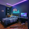 Baseball Neon Sign with Name, Stitch LED Light, Boys Room Wall Sports Decor