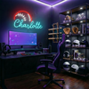Baseball Neon Sign with Name, Stitch LED Light, Boys Room Wall Sports Decor