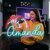Baseball Neon Sign with Name, Stitch LED Light, Boys Room Wall Sports Decor