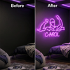 Baseball Player Neon Sign Custom, Name Batter LED Light, Boys Room Decor