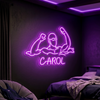 Baseball Player Neon Sign Custom, Name Batter LED Light, Boys Room Decor